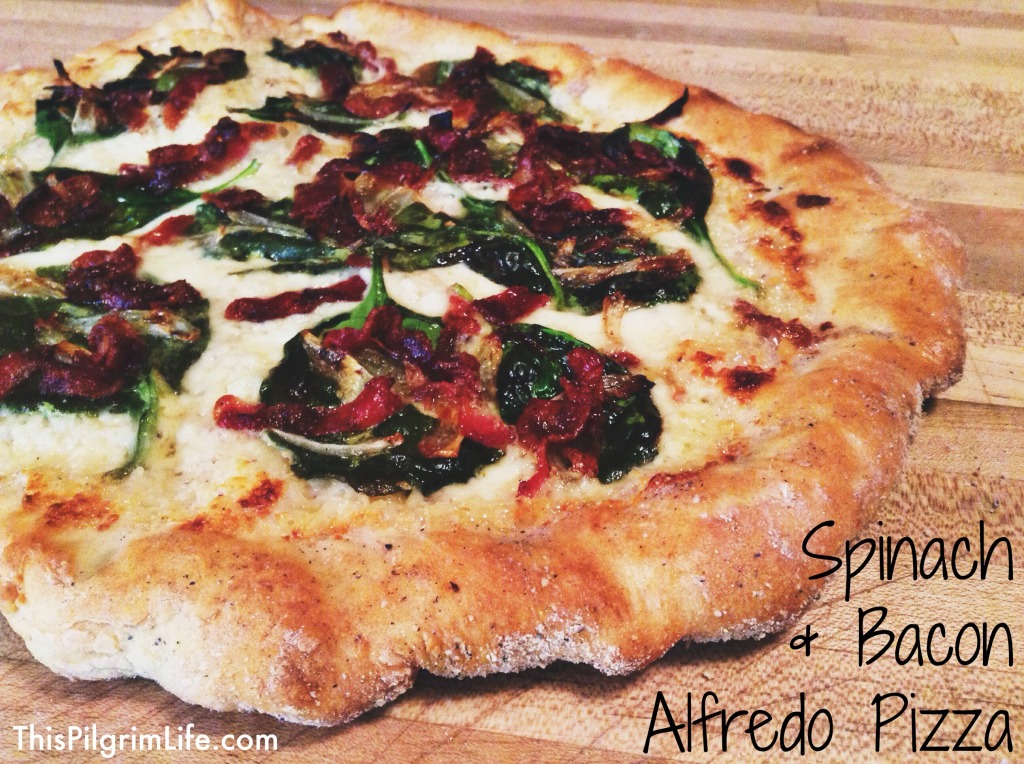 Spinach & Bacon Alfredo Pizza