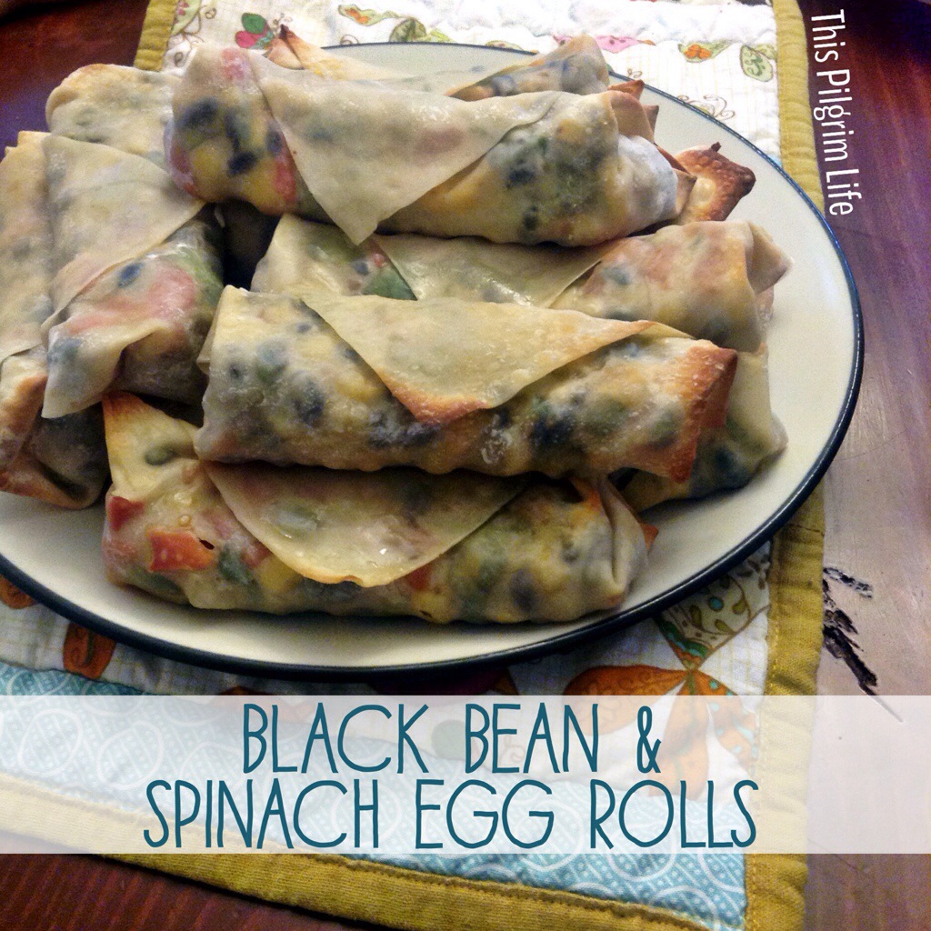 Black Bean and Spinach Egg Rolls