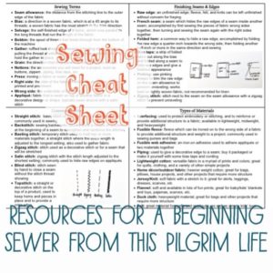 Sewing Cheat Sheet