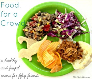 Feeding fifty friends at a birthday party was healthy and frugal with this delicious menu!