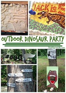 An outdoor dinosaur party to celebrate my five-year-old's birthday.