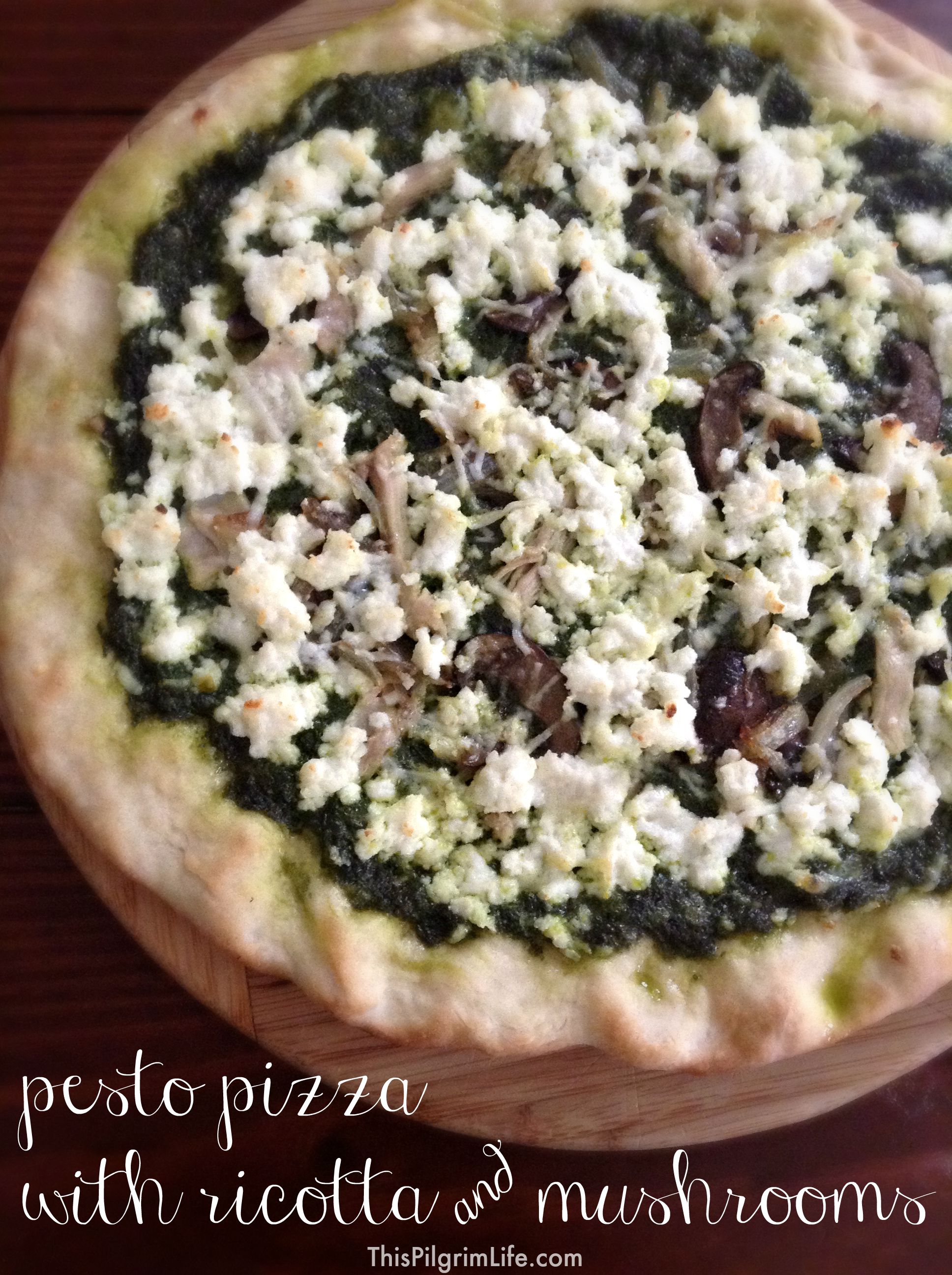 I LOVE homemade pizza, especially when it can be made quickly with ingredients I already have on hand like this pesto pizza! 