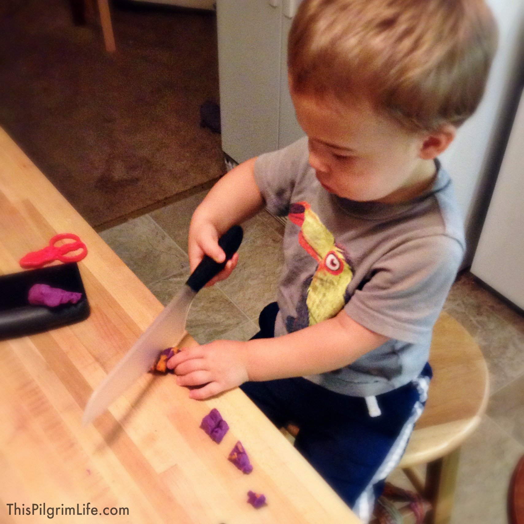 Even toddlers can safely participate in cutting food in the kitchen. Check out these tips for teaching knife skills to children of all ages. Plus, find ideas and links for age-appropriate cutting tools .