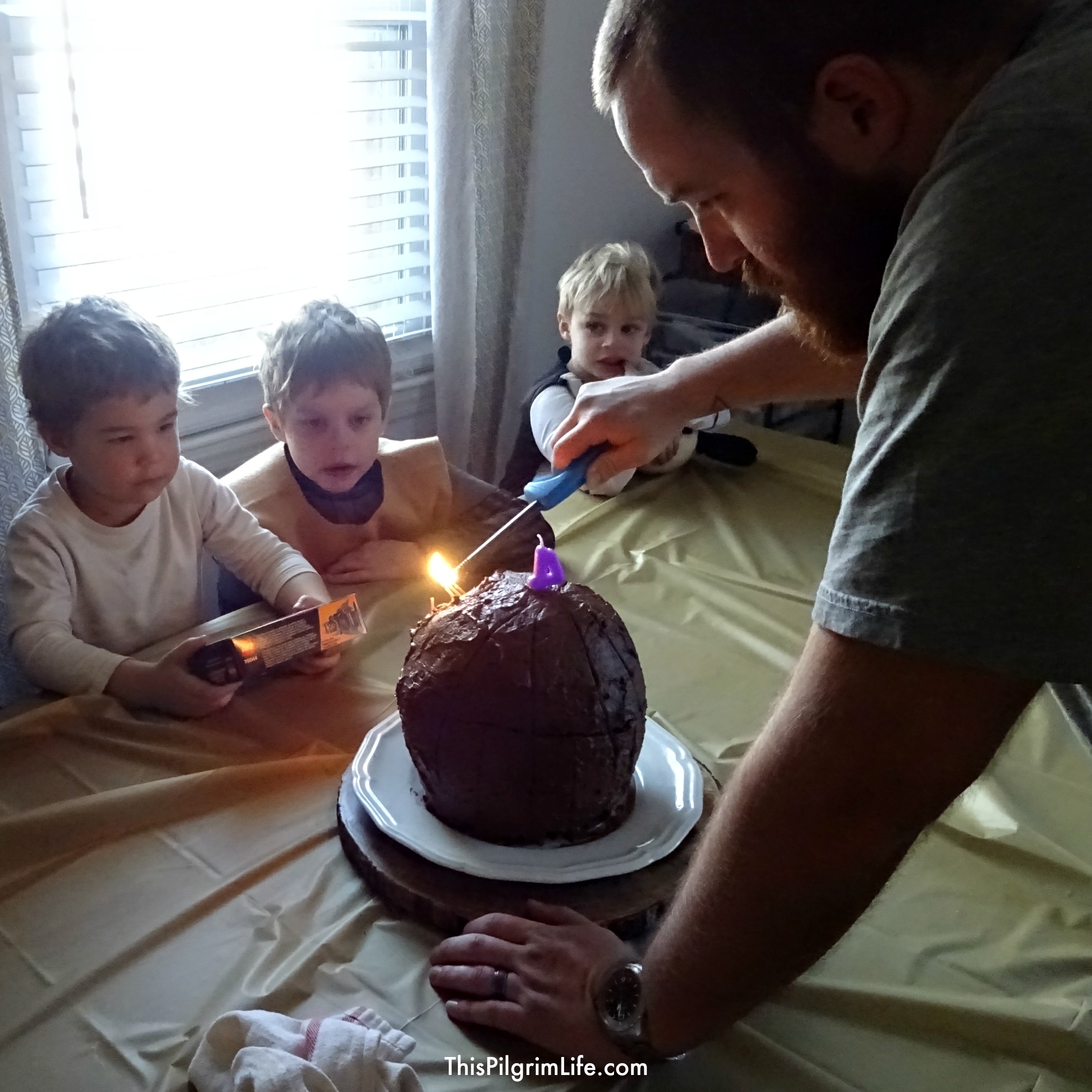 This weekend we celebrated my son's fourth birthday with a Star Wars Jedi Training party. He and several of his friends practiced their light saber skills, droid building skills, and more during the simple birthday party.
