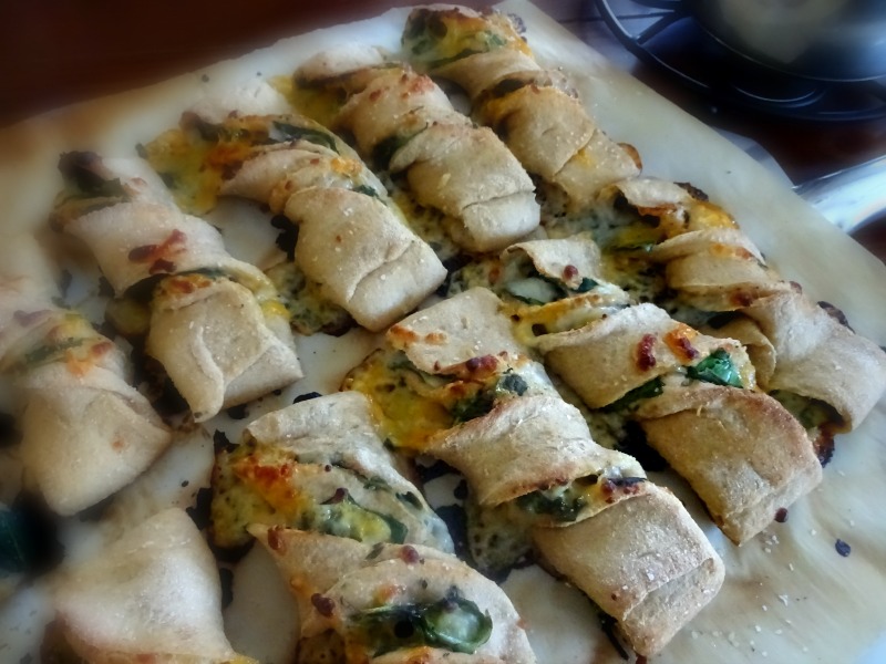 Three Cheese and Spinach Stuffed Breadsticks