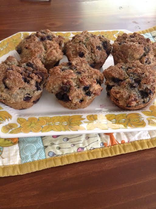 A hearty muffin loaded with blueberries and two kinds of nuts! Perfect for breakfast or for snacks!