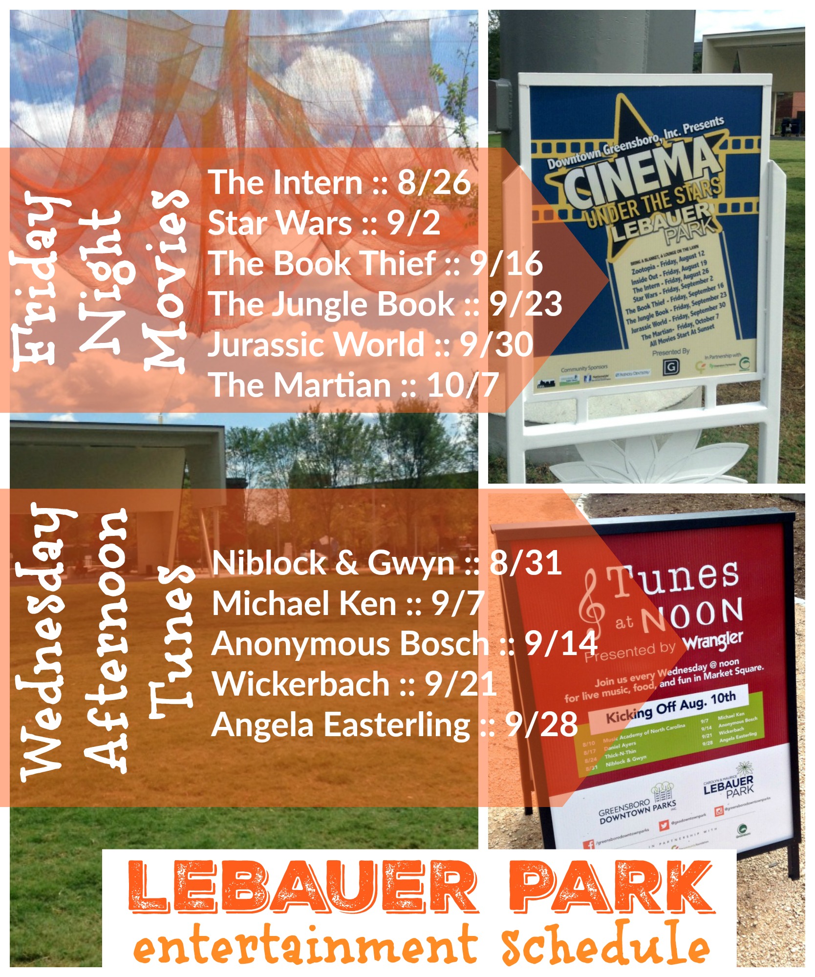 LeBauer Park Entertainment Schedule