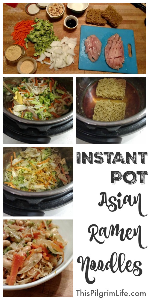 The Instant Pot is making quick and delicious meals so much easier! Here is one meal idea for Asian ramen noodles that only takes fifteen minutes from start to finish! 