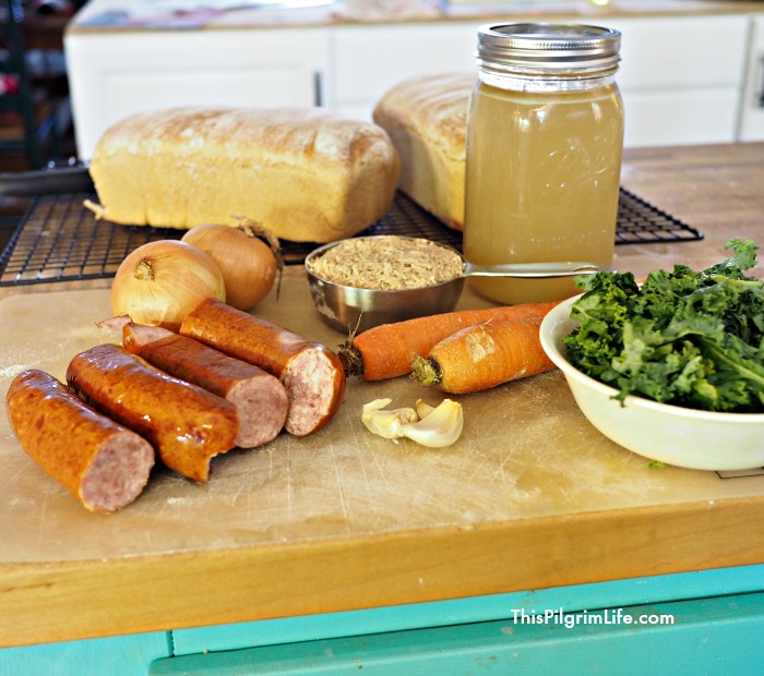 Quick, easy, and DELICIOUS recipe for sausage and kale soup in the Instant Pot! 