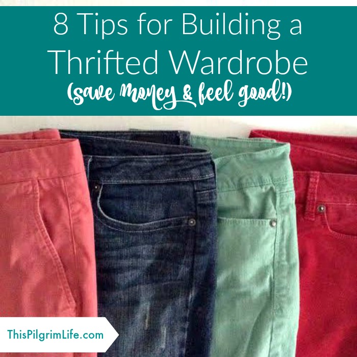 Shopping for clothes at thrift stores can be an incredible way to save money! Here are eight tips for building a thrifted wardrobe from someone with over a decade of experience! 
