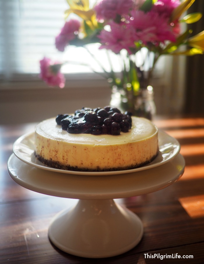 The Instant Pot cheesecake got a makeover! The amazingly quick and easy cheesecake is gluten-free, naturally sweetened, made with less fat, and is seriously delicious!