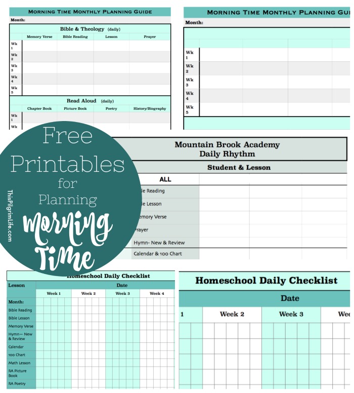 Free Printables for Planning Morning Time