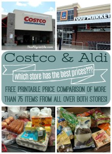 Do you know which store will save you more money? Print a FREE price comparison between Costco and Aldi-- includes over 75 items from all over both stores!