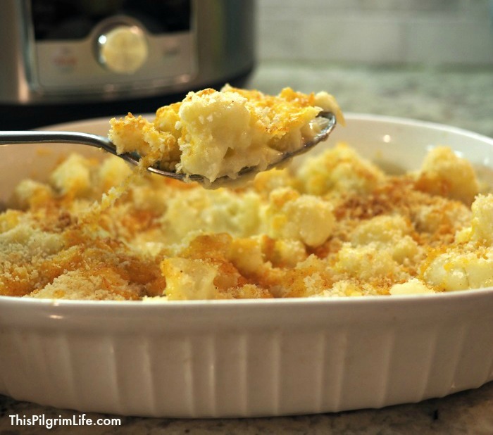 This simple side dish is creamy, cheesy, comfort food! Cauliflower au gratin is quick and easy to make in the Instant Pot, and tastes amazing. Even picky eaters won't hesitate to ask for seconds! 