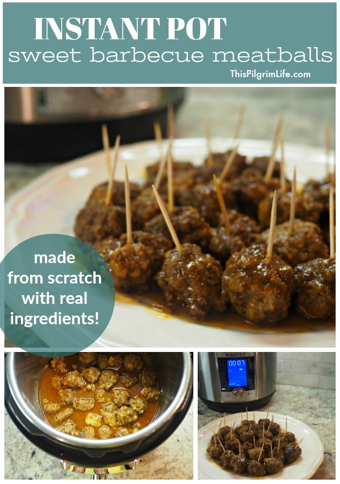 Avoid processed, sugary ingredients in this popular appetizer and try these sweet barbecue meatballs made completely from scratch and cooked in the Instant Pot-- easy, healthy, and delicious!