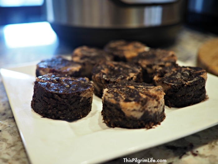 A delicious, healthier twist on Instant Pot brownies! Rich, chocolate brownies with a hint of coconut and swirls of almond butter. Conveniently and easily cooked in your Instant Pot.