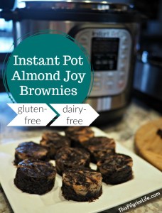 Rich, chocolate brownies with a hint of coconut and swirls of almond butter. Conveniently and easily cooked in your Instant Pot.
