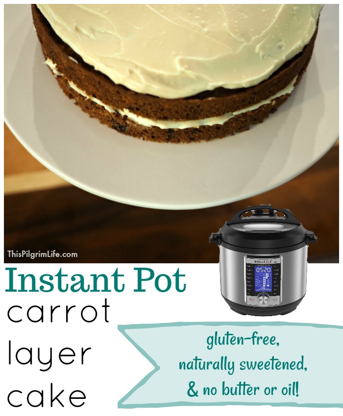 Enjoy a rich, spiced carrot cake with a sweet, creamy frosting, curtesy of the Instant Pot! Plus, it's gluten-free, naturally sweetened, with no butter or oil, so you don't need to feel bad about that second piece! 