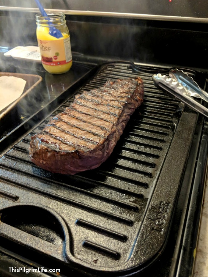 London Broil on cast iron griddle5