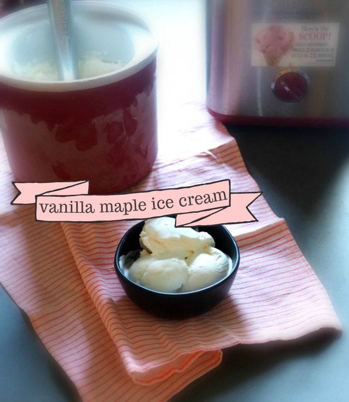 Homemade ice cream has never been easier! Just pour four simple ingredients into a jar, refrigerate, and then churn. This vanilla maple ice cream is so good-- perfect for eating on its own or for pairing with warm brownies, skillet cookies, or fresh apple pie!