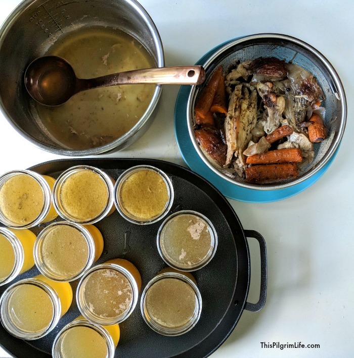 Homemade stock is an essential in a healthy, frugal kitchen. Making Instant Pot chicken stock will save you money on your grocery bill and will boost your health, not to mention it will taste much better than store-bought broth and stock!