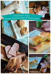 Juicy ham with a tangy and sweet honey mustard glaze easily cooked right in your Instant Pot! Use the ham for a simple, tasty dinner, or use it to make these amazing honey mustard ham and pesto melts! You're going to love this Instant Pot ham!