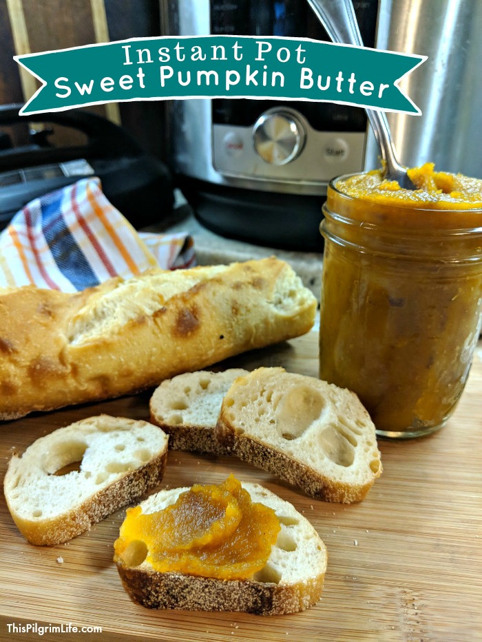 Instant Pot pumpkin butter is the perfect fall and winter spread! We love it on biscuits, pancakes, and more. The Instant Pot makes it easy to both cook a pumpkin, and then turn the puree into delicious, sweet pumpkin butter!