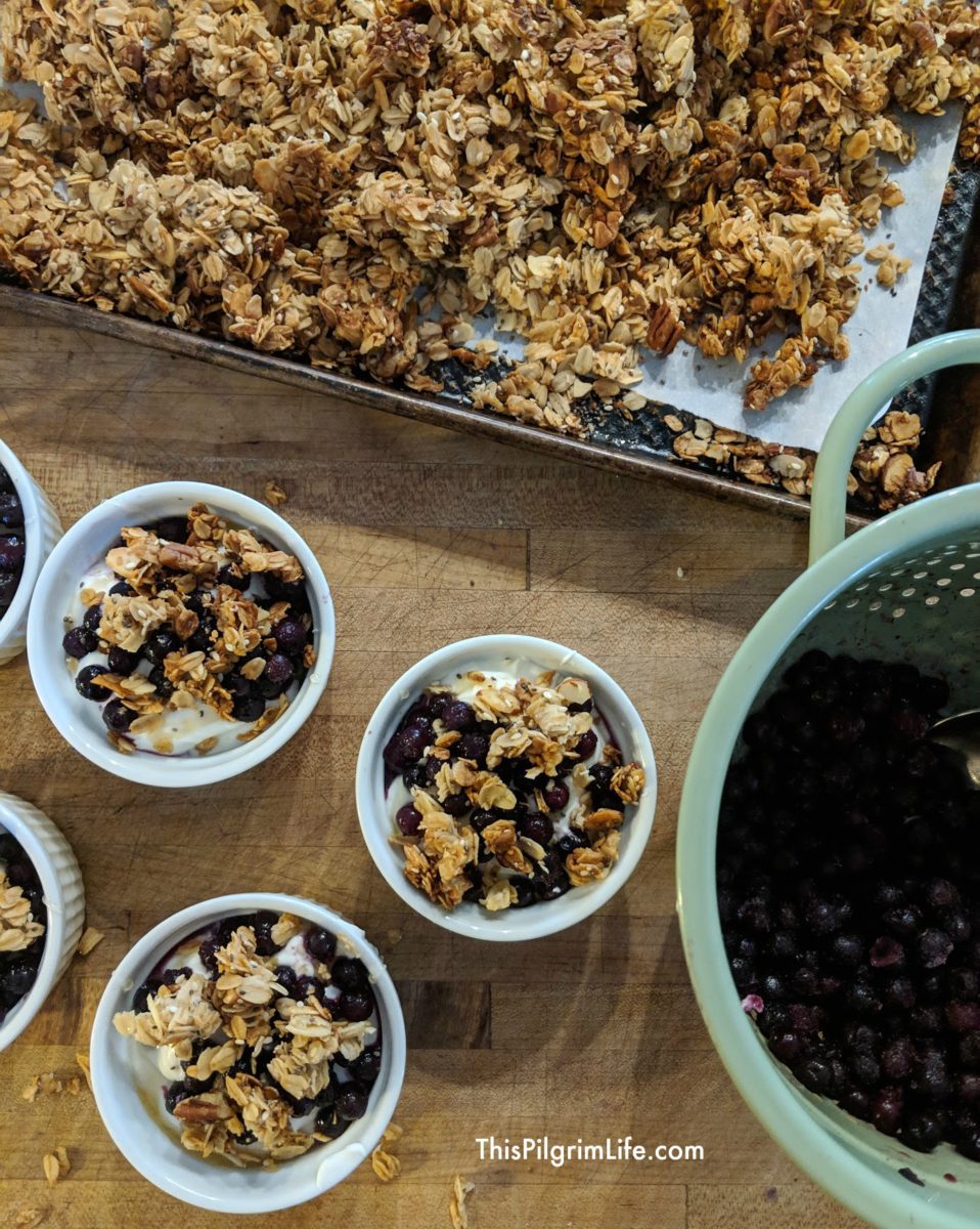 Homemade granola is so easy to make and is so tasty on your breakfast yogurt or for snacking during the day! 