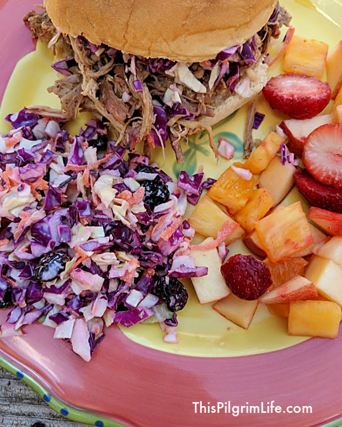 Coleslaw is a summer staple at cookouts and potlucks. This rainbow coleslaw is a fresh take on a common recipe-- the perfect combination of tangy, crisp and sweet! 