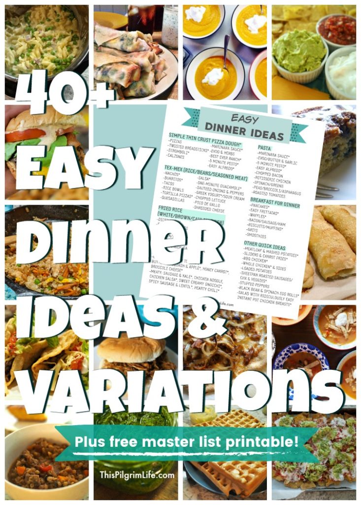 Figuring out what to make for dinner isn't always easy. This mega list of easy dinner ideas is just what you need to get inspired and ready to get a healthy meal on the table in a hurry!