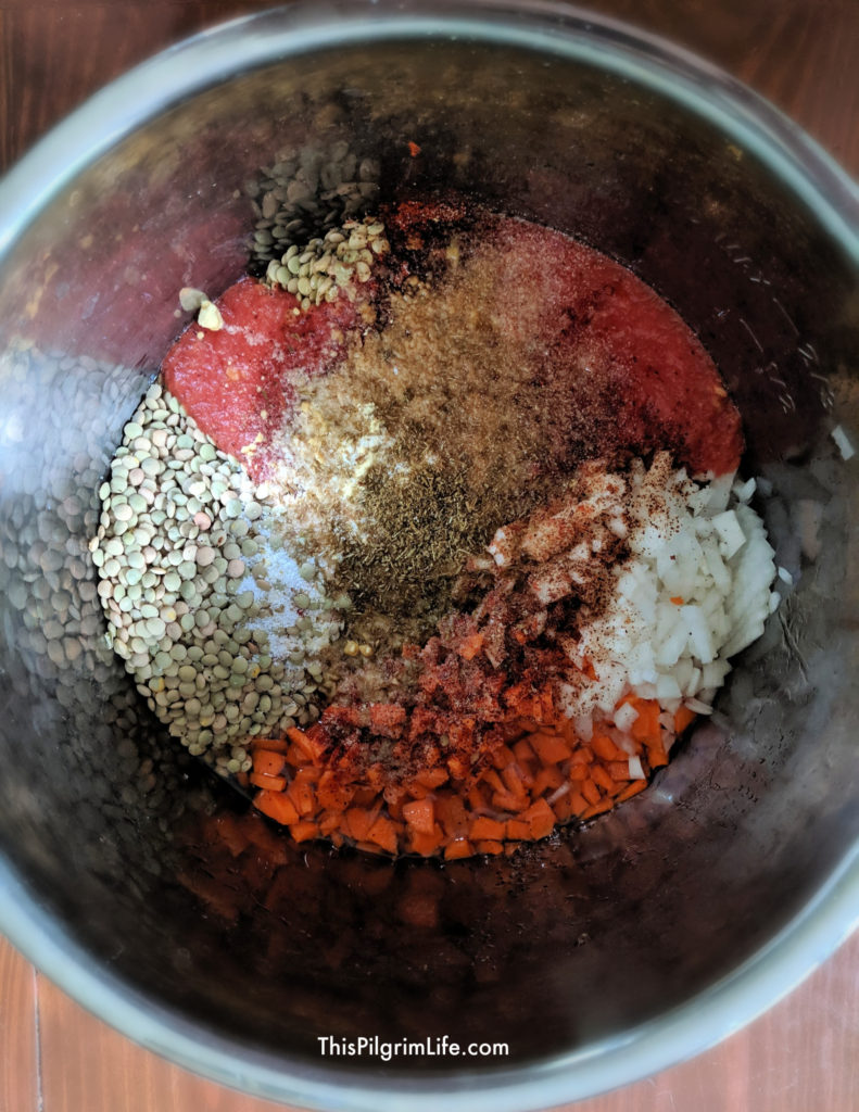 Lentil sloppy joes in the Instant Pot ingredients