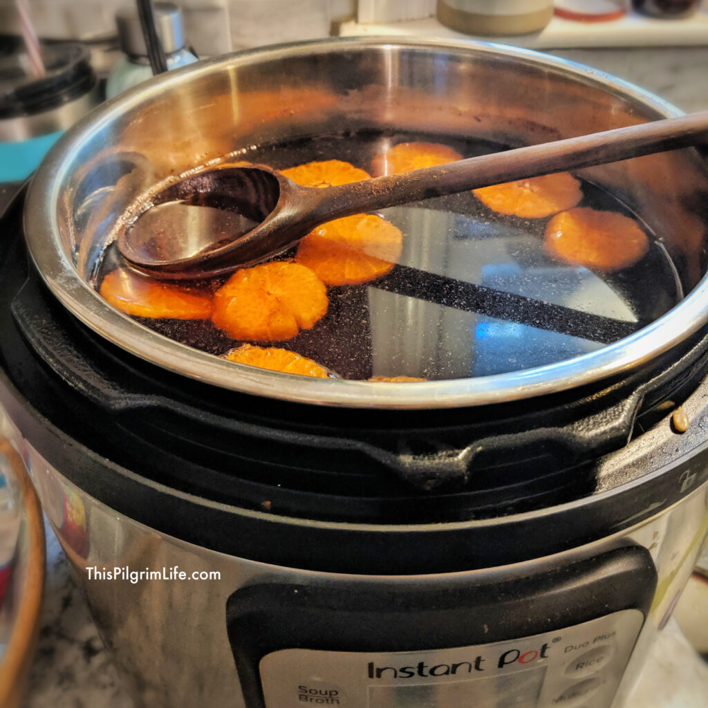 This spiced cider in the Instant Pot is so easy, so delicious, and makes your house smells amazing. 