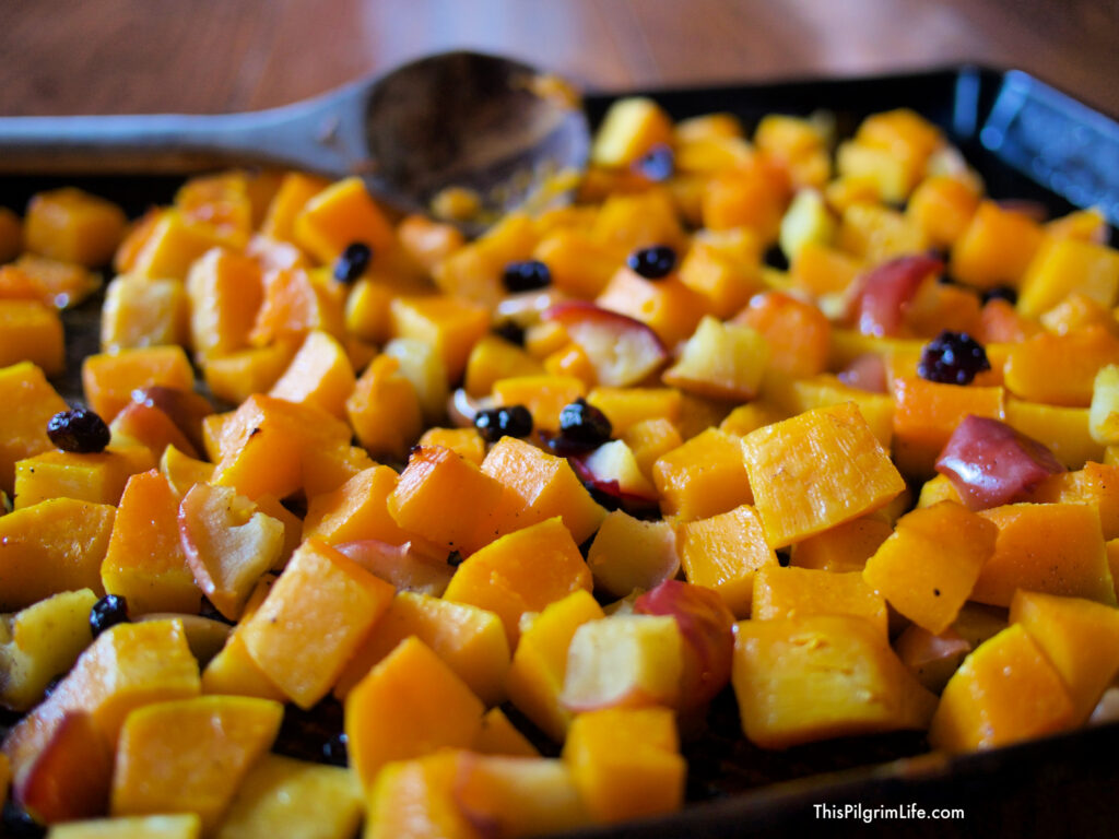 Our family has been enjoying this easy and delicious side dish for years! Roasted butternut squash and apples compliment each other so well, and the addition of cranberries makes this dish extra palatable to all ages.