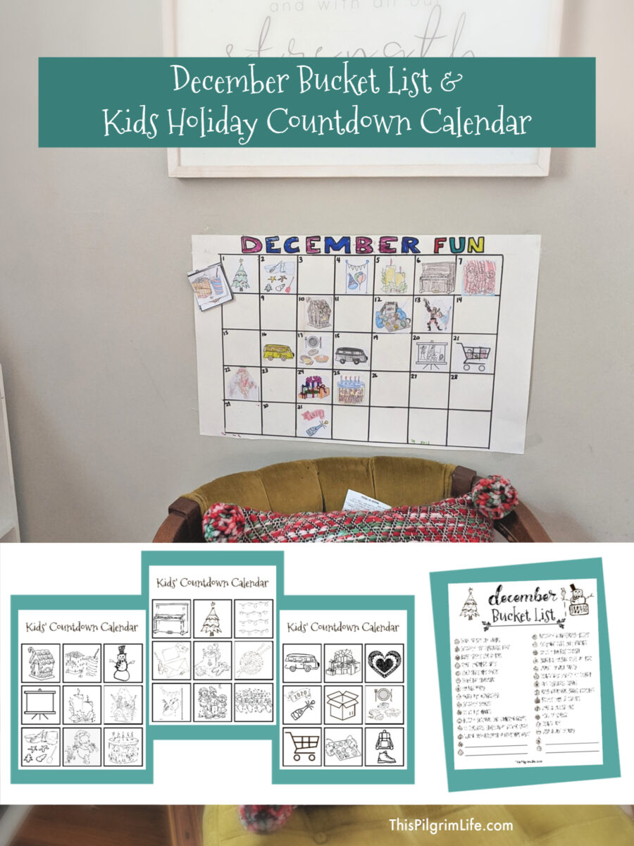 December is full of so much fun and merry memory-making! This simple craft with free printables will help your kids keep track of all the fun events and traditions they are anticipating. Plus, print off a free December bucket list for more holiday family ideas! 