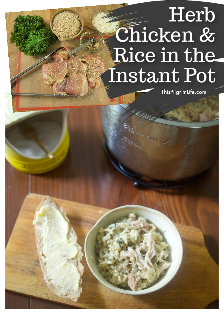 This herb chicken and rice is creamy comfort food, and is so simple to make in the Instant Pot.