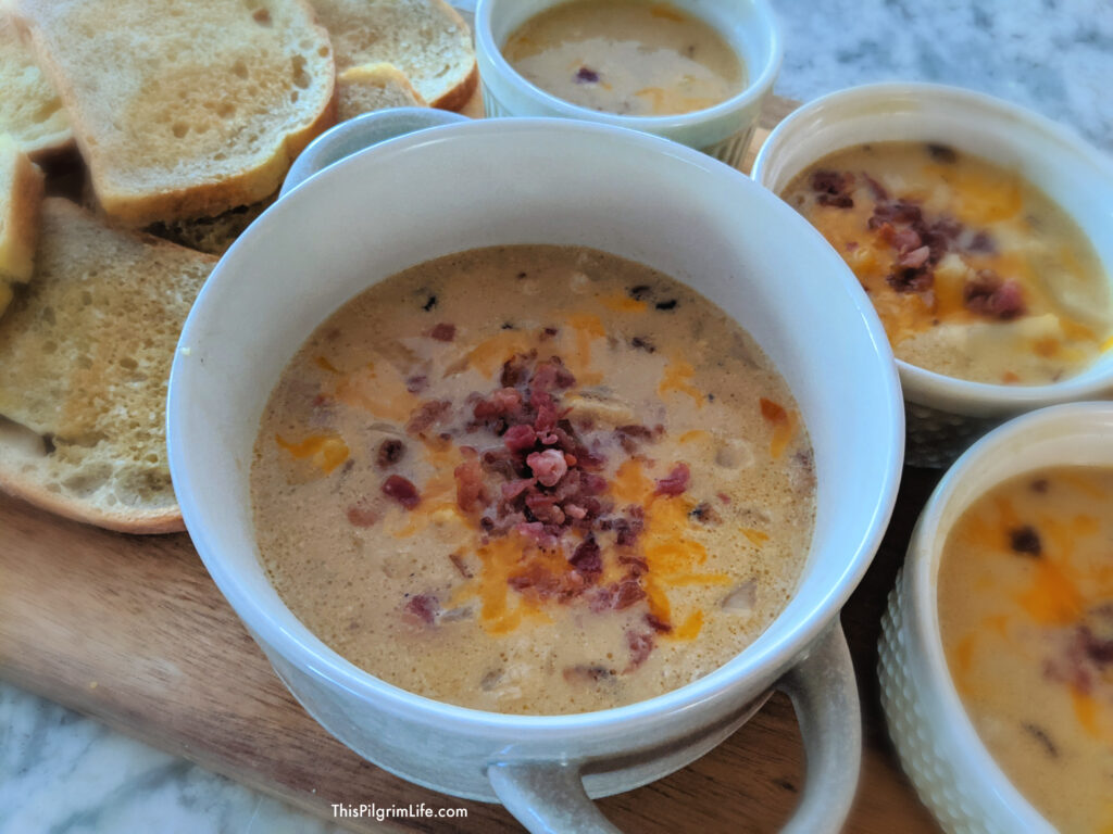 This loaded cauliflower soup is a healthy twist on loaded potato soup that is still comforting and feels indulgent! 