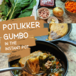 This potlikker gumbo is a savory soup with such a rich flavor thanks to the collards and three types of pork! It's also full of nutrition thanks (again) to the collards and chicken stock. So perfect topped with tender cornbread! 
