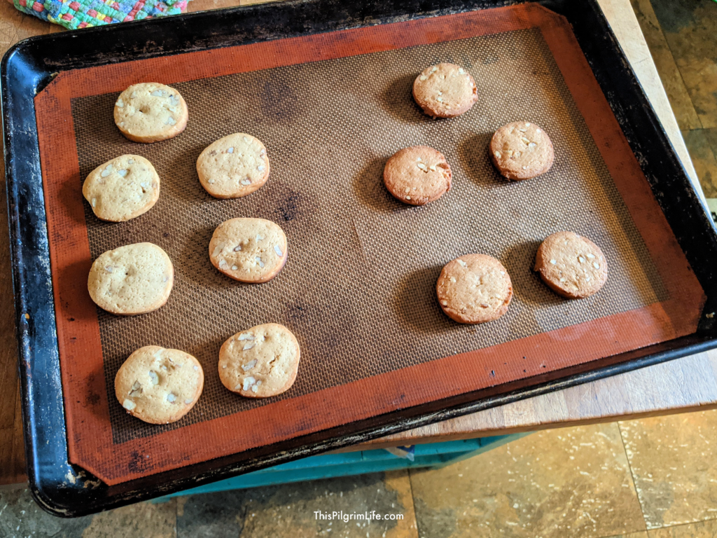These cookies can be made with butter (left) or shortening (right). 