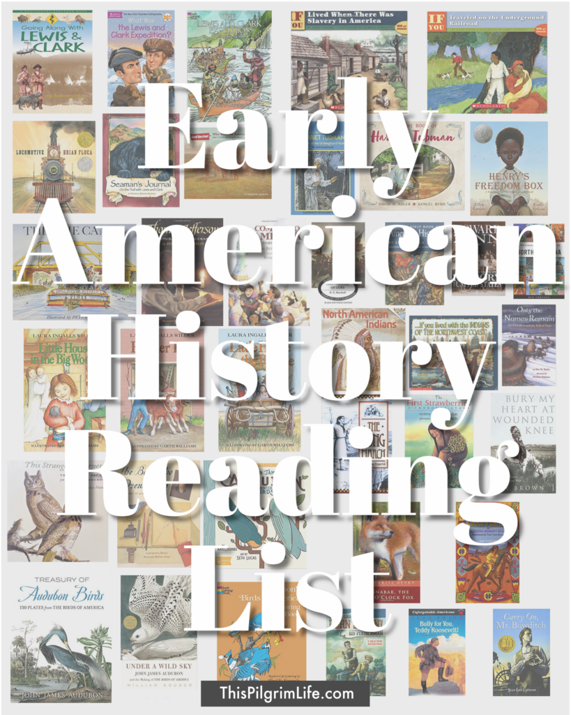 History literature for early American life, covering daily life, westward expansion, Native Americans, slavery, and more. Living history texts in picture book, chapter book, and audiobook form with a few bonuses.