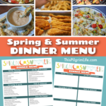 Check out this list of delicious, seasonal spring and summer dinner menu ideas! The recipes are divided up into convenient categories, and theres' even a printable menu to help make meal planning and dinner time simpler this summer! 
