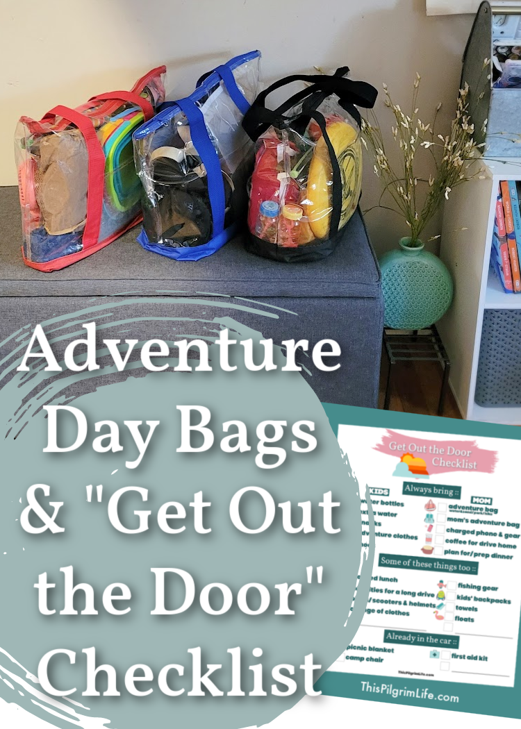 Getting out for adventures as a family is easier if you can prepare in advance. Packing adventure day bags ahead of time that are "grab and go" is a great way to speed up your exit and make sure you don't forget things you need for various outings! 