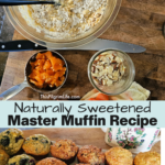 A naturally sweetened master muffin recipe with endless options! Use this one recipe to make all kinds of muffins, with easy, healthy ingredients. Choose from butter, coconut oil, applesauce, Greek yogurt for your "fat", then sweeten the muffins with honey or maple syrup. Finish with any combination of add-ins you're in the mood for! 